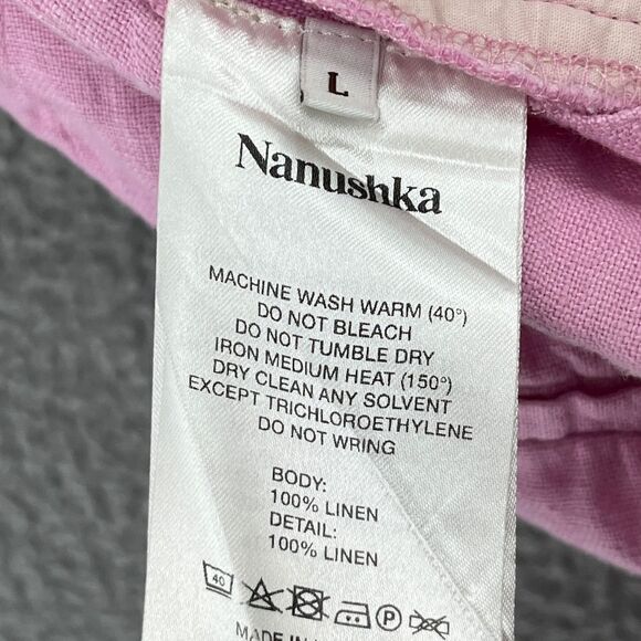 Nanushka Beata Pant Linen Pink Revolve Size Large - Picture 13 of 14